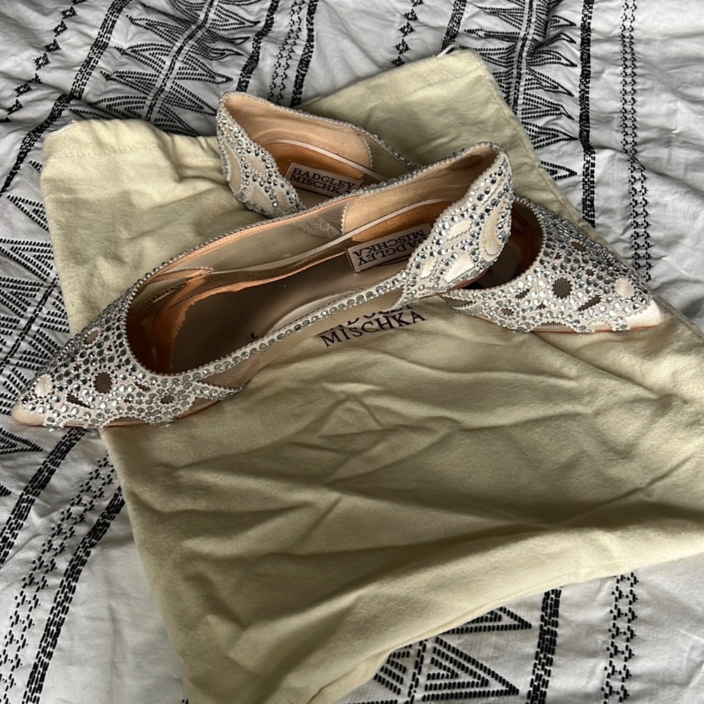 Badgley Mischka Gigi Crystal Pointed Toe Flat